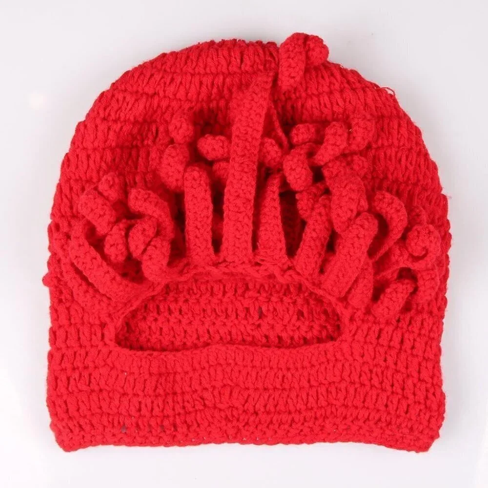 Men Red Bearded Beanie Octopus Pirate Vagabond Hat